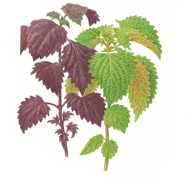 Graines de périlla de shiso vertes et rouges