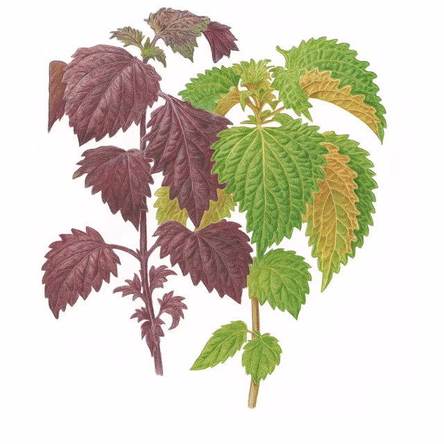 Graines de périlla de shiso vertes et rouges